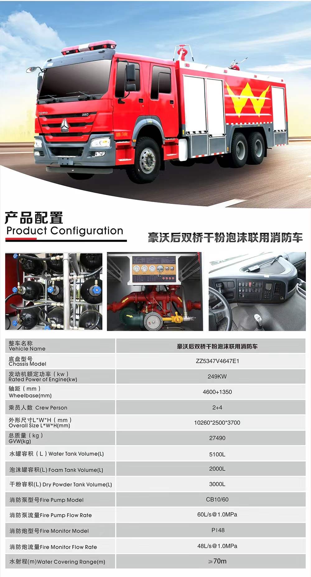 豪沃后雙橋干粉泡沫聯(lián)用消防車 豪沃后雙橋干粉泡沫聯(lián)用消防車